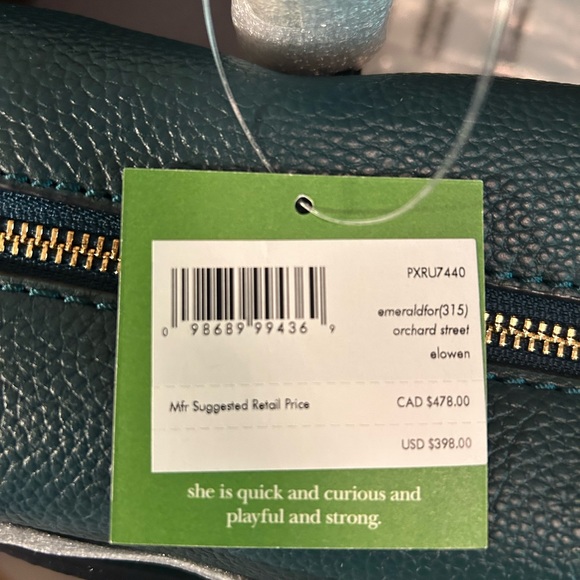 NWT Kate Spade Orchard Street Elowen in Emerald Forest color PXRU7440 - Picture 7 of 7